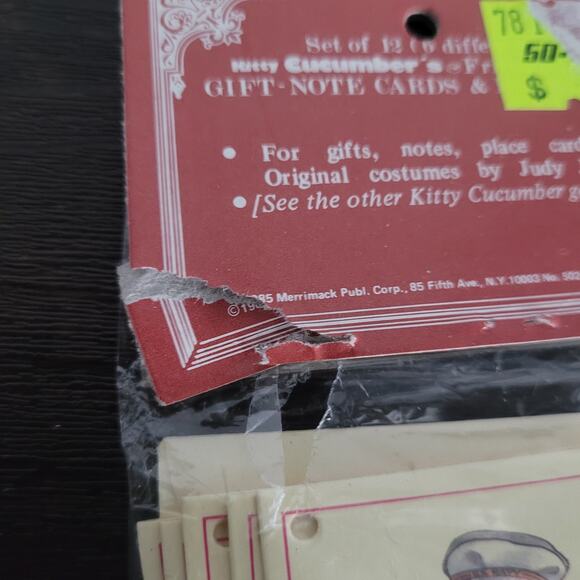 1980s Kitty Cucumber Friends Gift Note Cards Lot 36 w/ Envelopes 6 Designs Cats - Picture 11 of 11